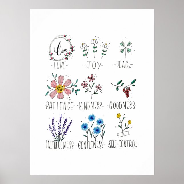 Frukten av bergen Galatians 5:22-23 Poster (Framsidan)