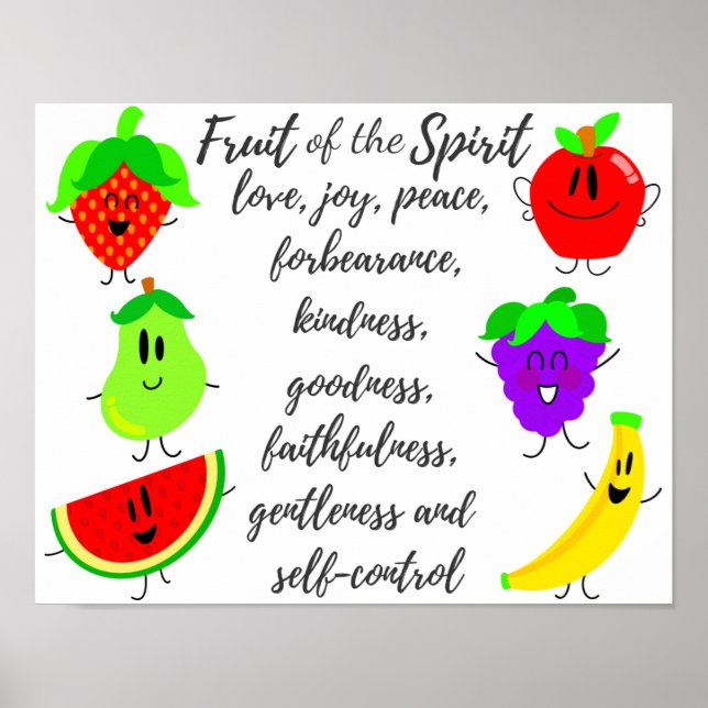 Frukten av "Spirit Kids Wall Art Christian Print" Poster (Framsidan)