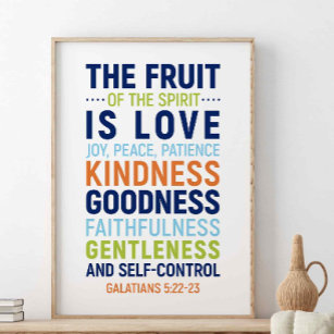Frukten av spriten är Kärlek, galatianer 5:22-23 Poster