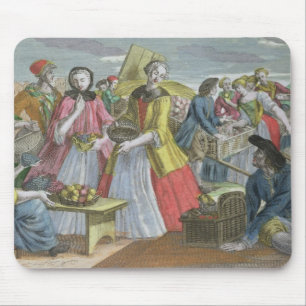 Frukten marknadsför (färgad gravyr) musmatta