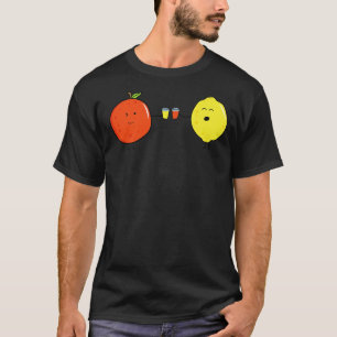 Fruktens Orange och lemon Drinking Juice Toget T Shirt
