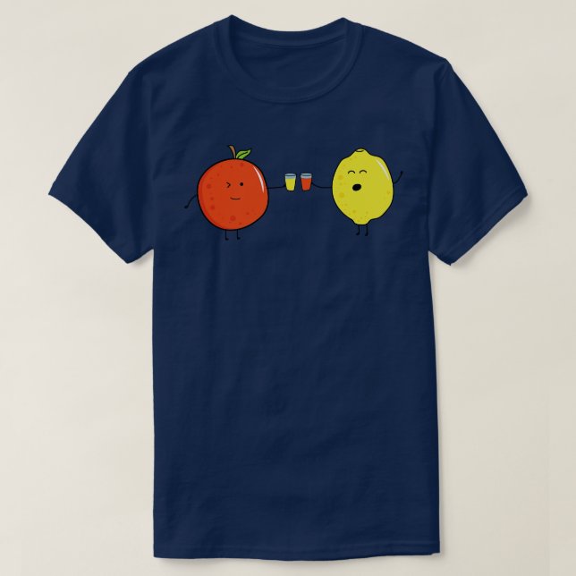 Fruktens Orange och lemon Drinking Juice Toget T Shirt (Design framsida)
