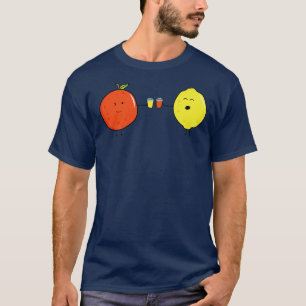 Fruktens Orange och lemon Drinking Juice Toget T Shirt