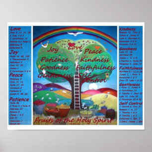 Frukter av andeaffischen med Verses - Med-format Poster