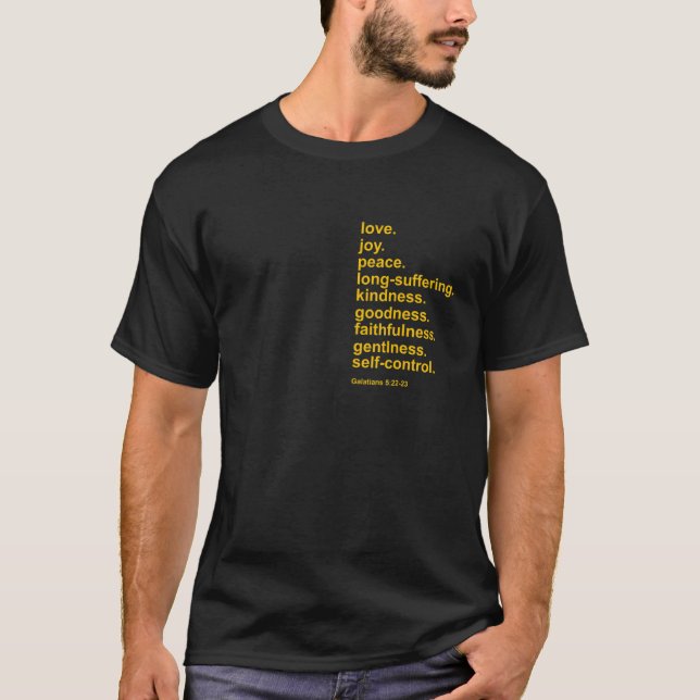Frukter av den kristna bibeln Verse Tee Chr (Framsida)