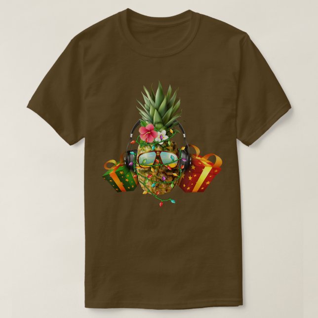Frukter av Julafton från Julgran, stift och ananas T Shirt (Design framsida)