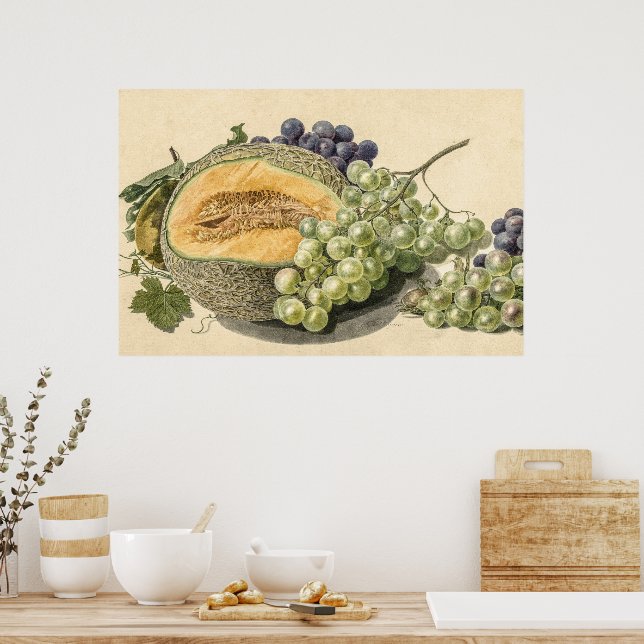 Frukter av Michiel van Huysum Poster (Kök)