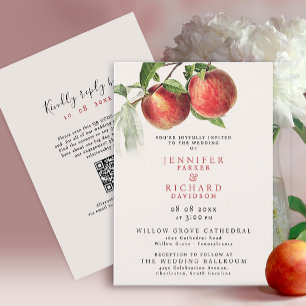 Frukter av odlingen Bohemian Ivory Red Peach Summe Inbjudningar