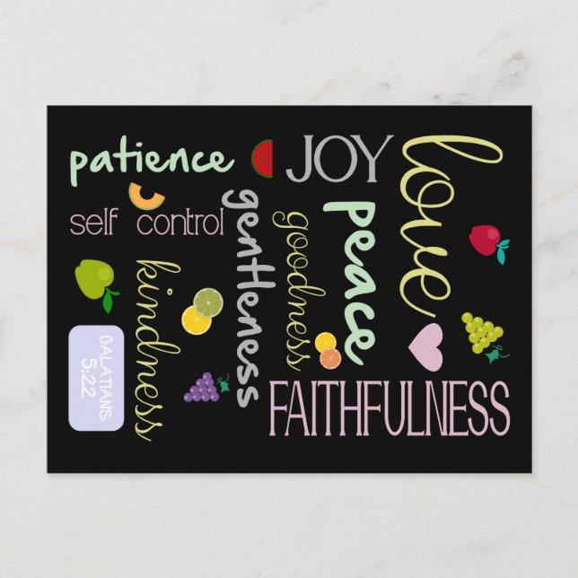 frukter av sprit vykort (Framsida)