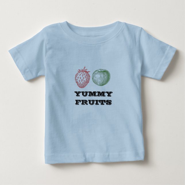 Frukter Baby Ljusblå T Shirt (Framsida)
