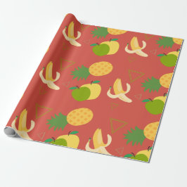 Frukter: Bananer och ananas mönster Presentpapper