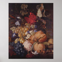 Frukter, blommor och Insekter från Jan van Huysum Poster