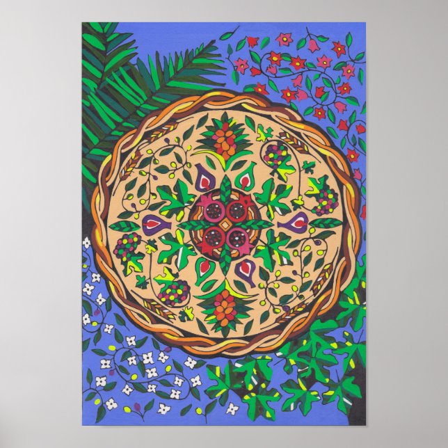 Frukter från Israel Mandala Poster (Framsidan)