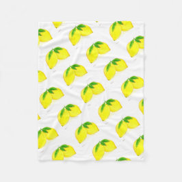 Frukter i Gulten Lemons print Fleecefilt