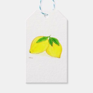 Frukter i Gulten Lemons print Presentetikett