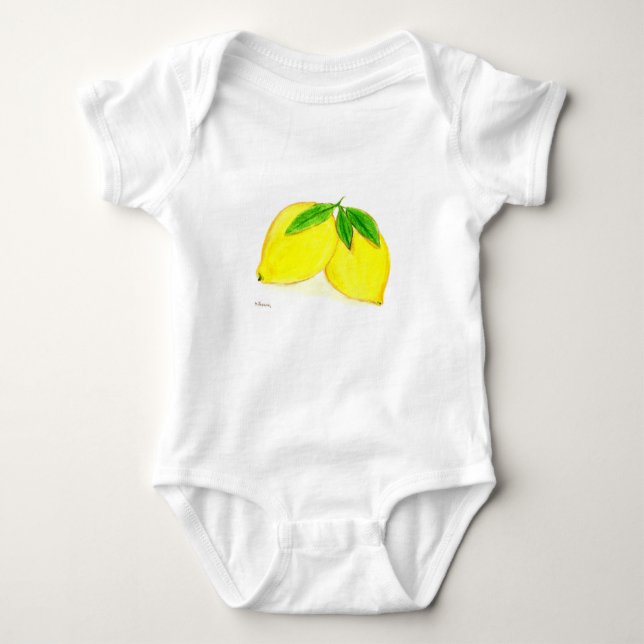 Frukter i Gulten Lemons print T-shirt (Framsida)