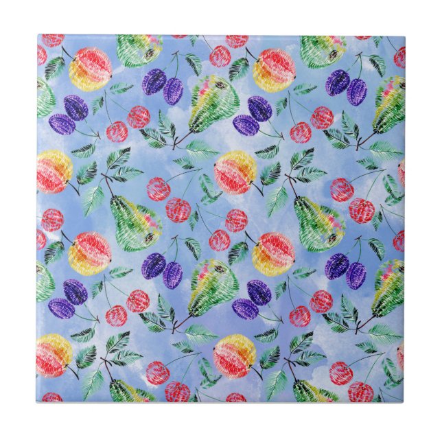 Frukter och bär. kakelplatta (Framsidan)