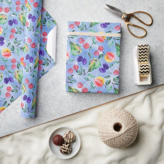 Frukter och bär. presentpapper (Hantverk)