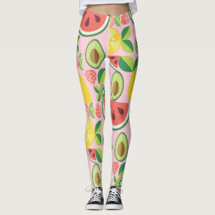 Frukter och löv mönster leggings