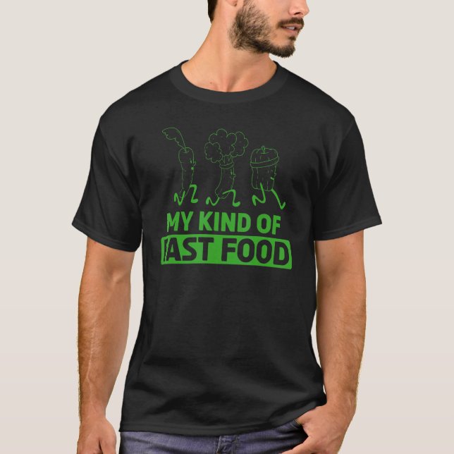 Frukter Roligt Mitt Slags Snabbmat Vegan T Shirt (Framsida)