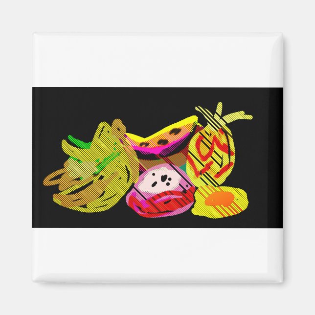 Frukter sommar glädje magnet (Framsidan)