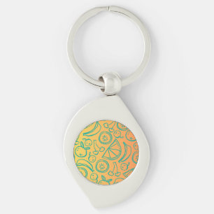 Frukter Swirl Silverfärgad Nyckelring