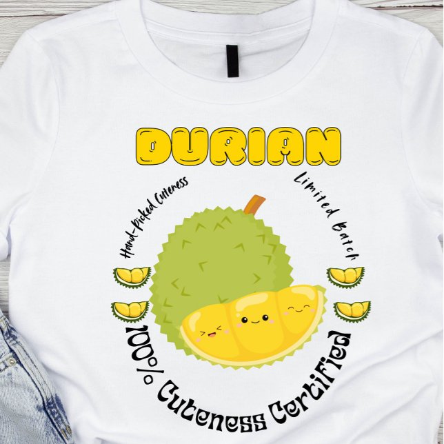 Fruktetikett Handplockad Durian  T Shirt (Skapare uppladdad)