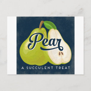Fruktetiketten Pear Vintage Retro Vykort