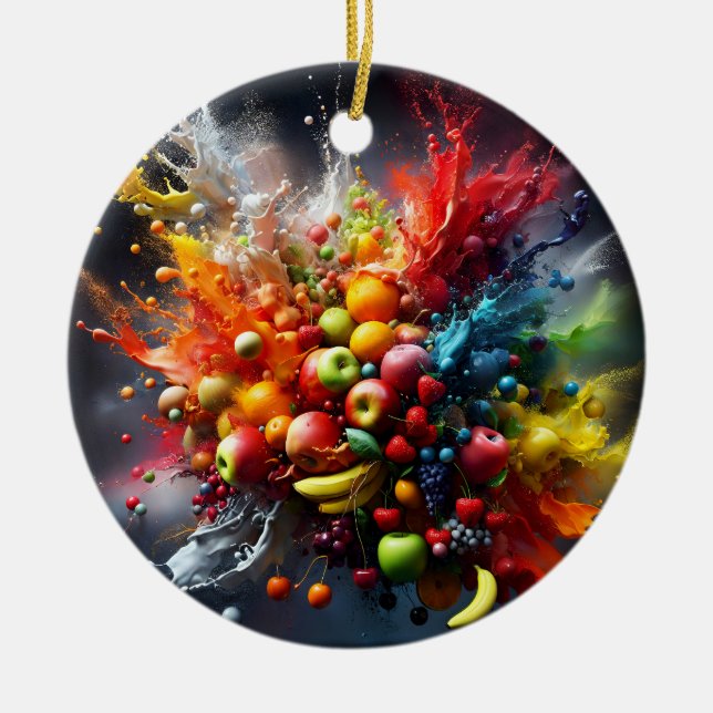 Fruktexplosion Julgransprydnad Keramik (Framsidan)