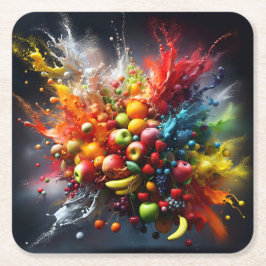 Fruktexplosion Underlägg Papper Kvadrat