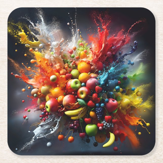 Fruktexplosion Underlägg Papper Kvadrat (Framsidan)