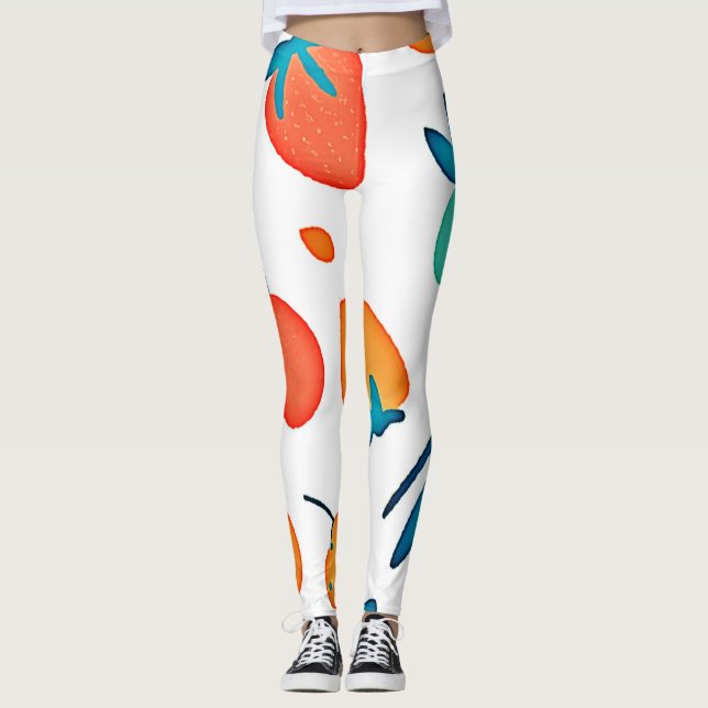 Fruktfantasi: Lekfullt Mönster Leggings (Framsida)