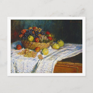Fruktfat med äpplen och vindruvor Claude Monet Vykort