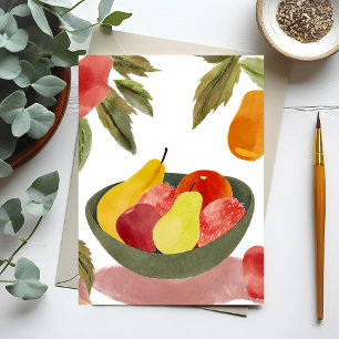 Fruktfat   Vattenfärg Citrusfrukter Vykort