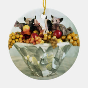 fruktfladdermössprydnad julgransprydnad keramik
