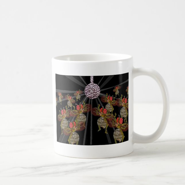 Fruktflugor som dansar under diskobollen kaffemugg (Höger)