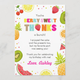 Fruktfödelsedag med två tti Frutti Party Tack ditt