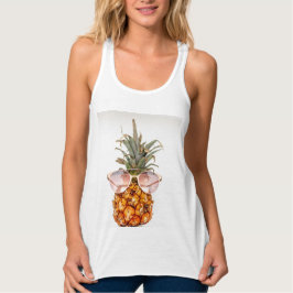 Fruktfoto av ananas linne med racerback 