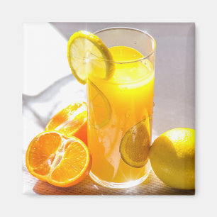 Fruktfotografi av citron och Orangar Magnet