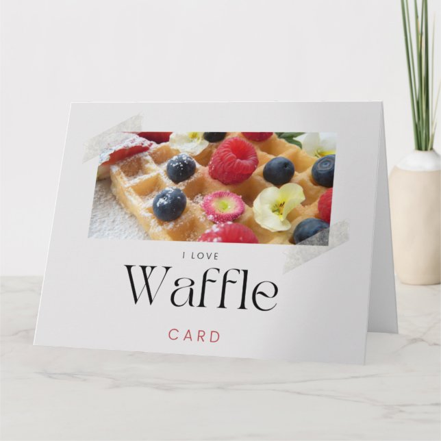 Fruktfrukost, frukost, våffel och hallon kort (Framsida)