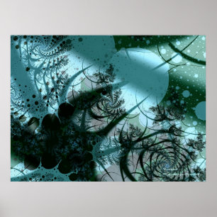 Fruktfull Coola Abstrakt Fine Art Fractal Poster