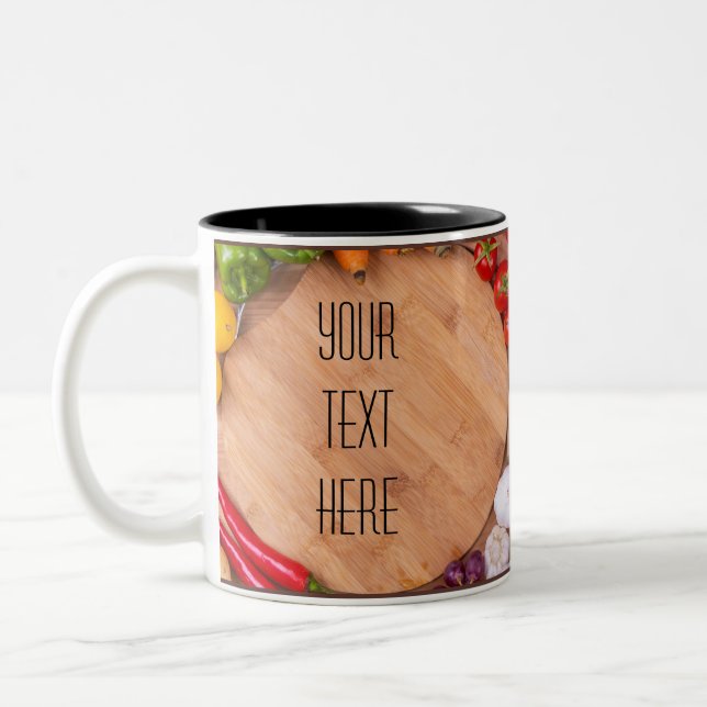 Fruktfull mall för egen text Två-Tonad mugg (Vänster)