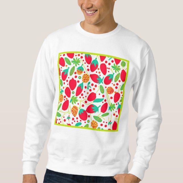 Fruktfull palett Vivid Mönster Lång Ärmad Tröja (Framsida)