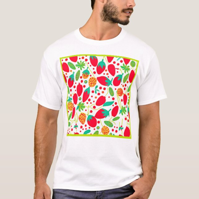Fruktfull palett Vivid Mönster T Shirt (Framsida)