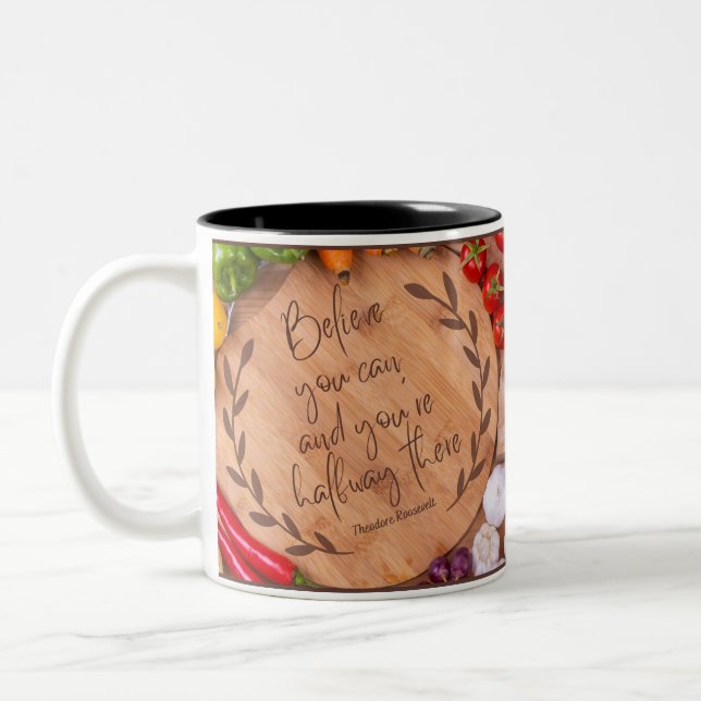 Fruktfulla inspirationskampanjer Motiverade citat Två-Tonad Mugg (Vänster)