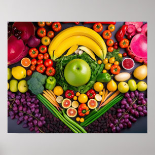 Fruktgrönsaker Hälsosam födointag Poster