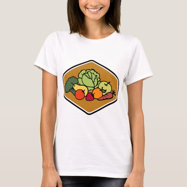 Fruktgrönsaker Tee Shirt (Framsida)