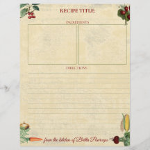Fruktgrönsaksrecept personlig letterhead