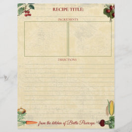 Fruktgrönsaksrecept personlig letterhead