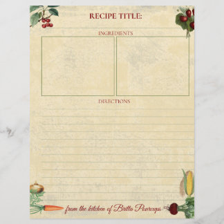 Fruktgrönsaksrecept personlig letterhead